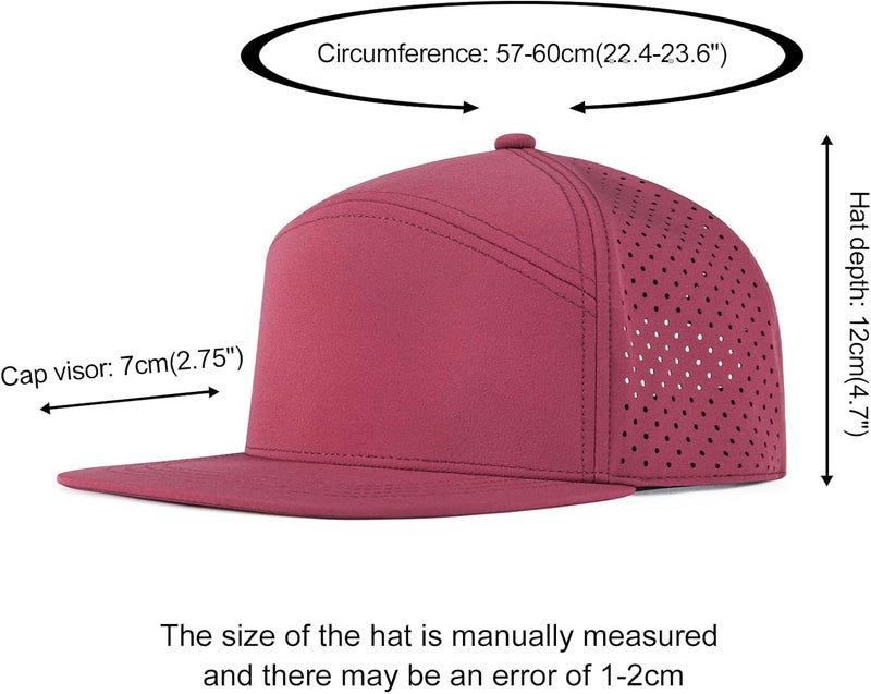 FEINION Men Flat Brim Adjustable Performance Hat Snapback Laser Perforated Baseball Cap - Image 4